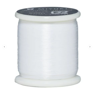 Perletråd Miyuki 50 meter – hvit – 0,2 mm i diameter, fremstilt i 100 % nylon