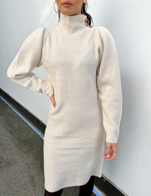 Joha Knit Dress - Oatmeal - Image 1