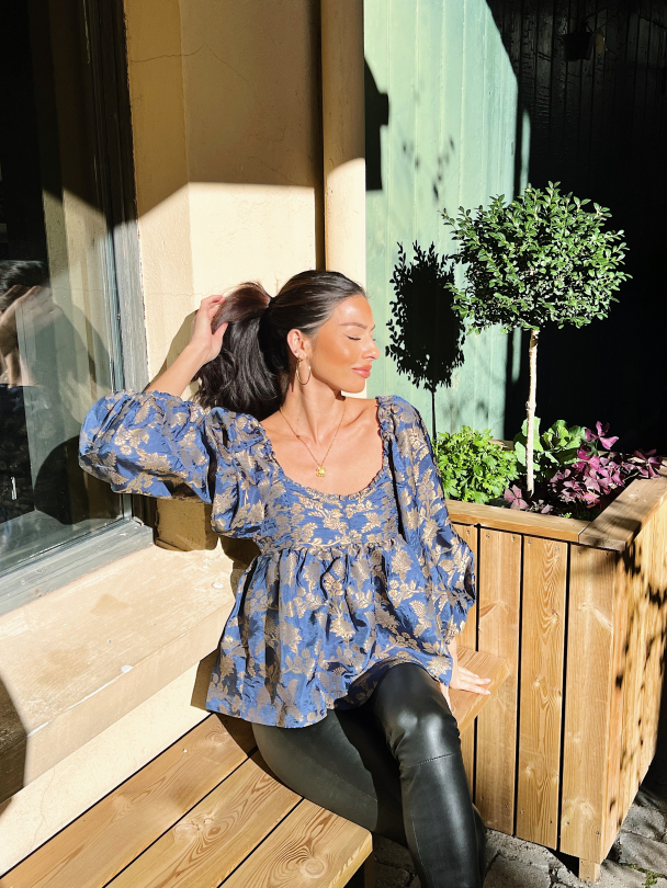 Brocade Top - French Blue  - Image 3