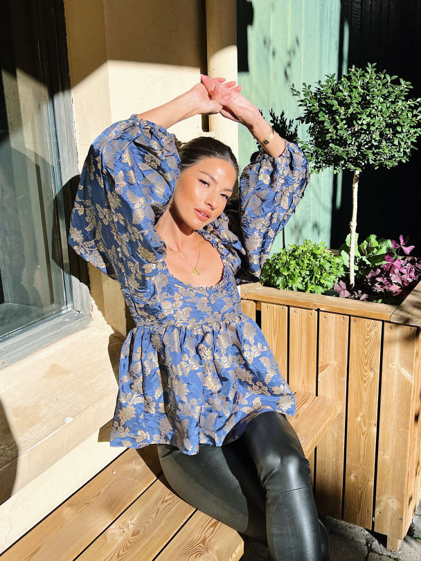 Brocade Top - French Blue  - Image 4