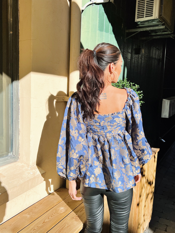 Brocade Top - French Blue  - Image 5