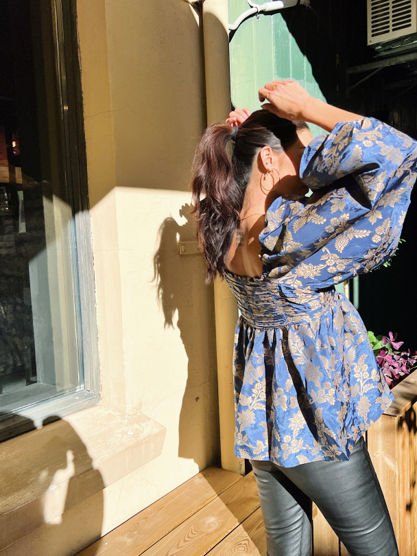 Brocade Top - French Blue  - Image 6