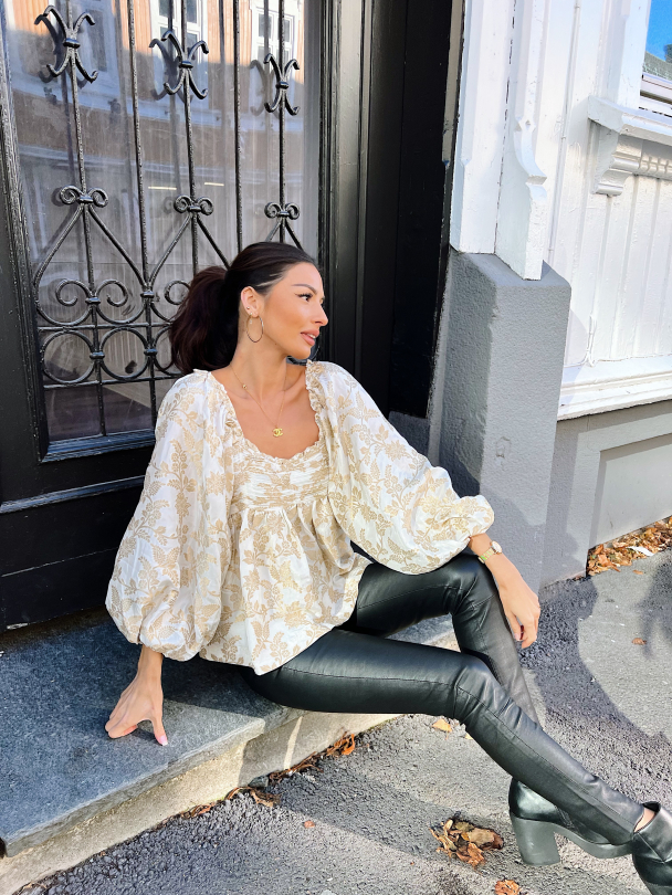 Brocade Top - Off White  - Image 3