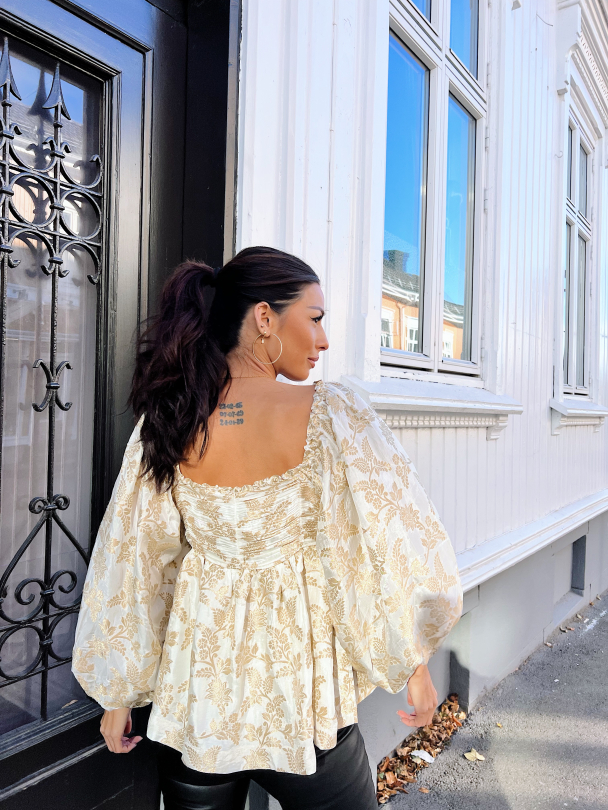 Brocade Top - Off White  - Image 4