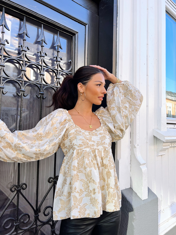 Brocade Top - Off White  - Image 7