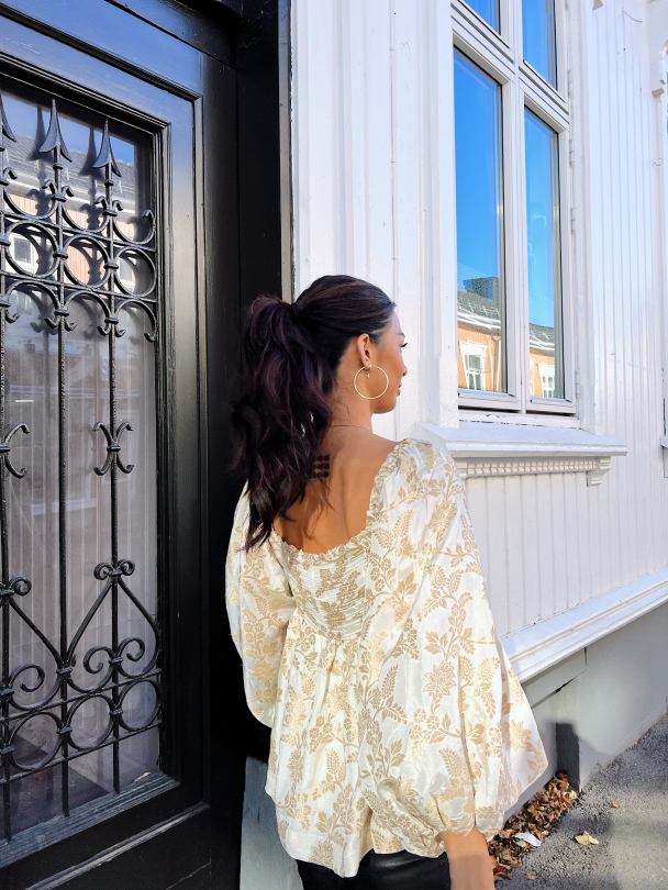 Brocade Top - Off White  - Image 9