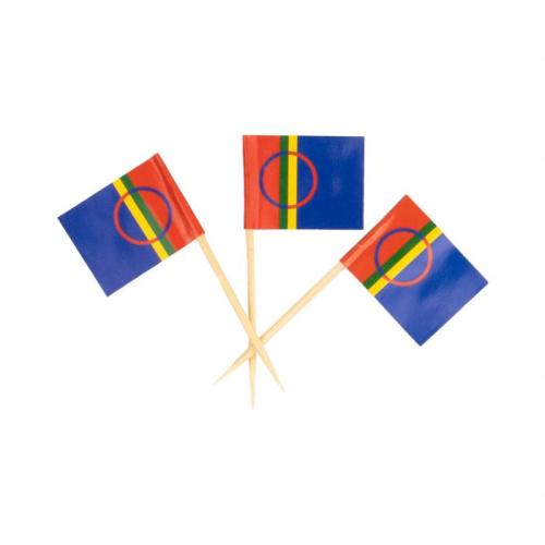 Samisk flagg med trepinne, 12 pk