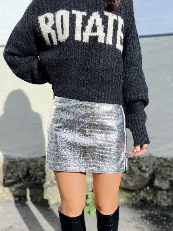 Taiiia PU Mini Skirt - Silver  - Image 1