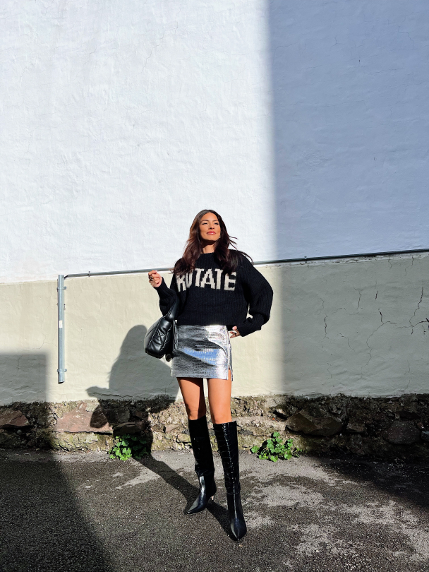 Taiiia PU Mini Skirt - Silver  - Image 3