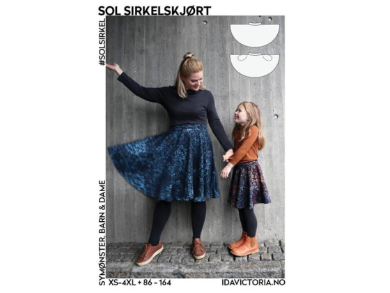 033 Sol Sirkelskjørt (XS-4XL + 86-164)