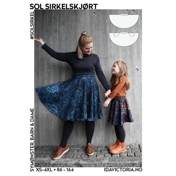 033 Sol Sirkelskjørt (XS-4XL + 86-164)