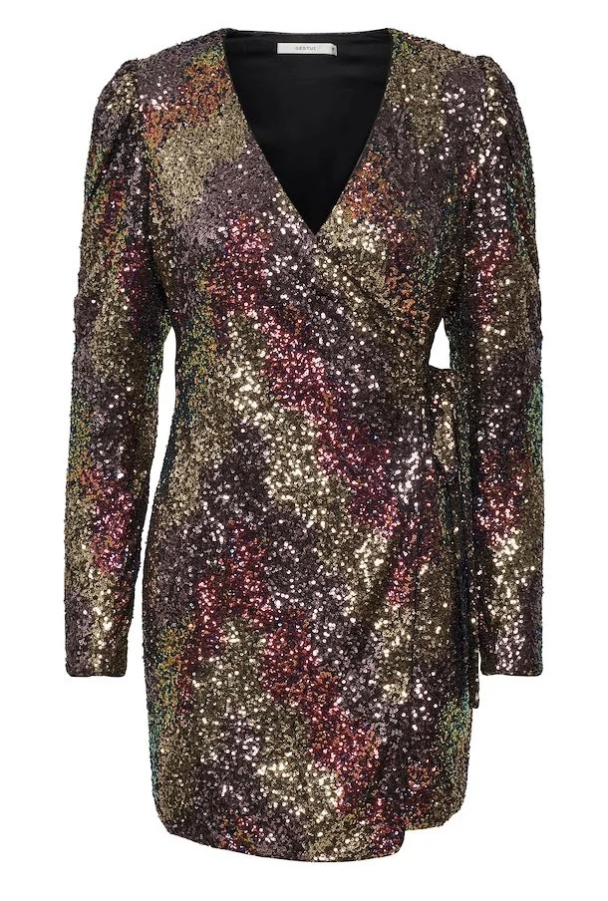 Ablina Wrap Dress - Multi Sequince - Image 3