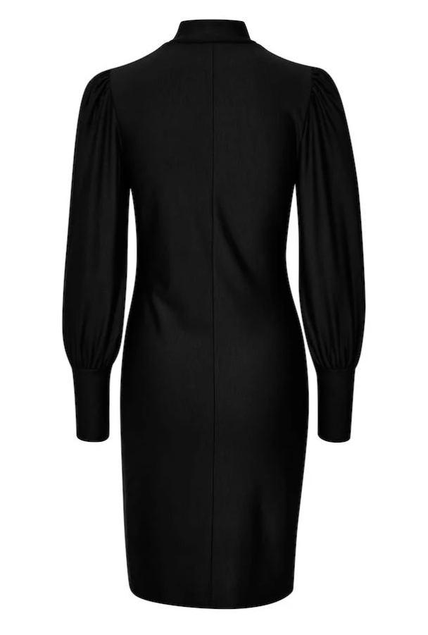 Rifa Button Puff Dress - Black  - Image 2