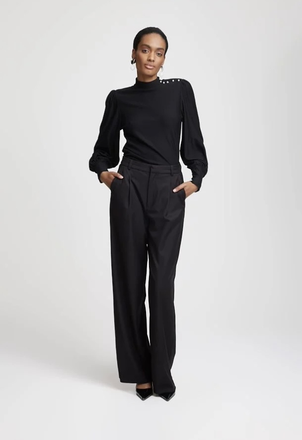 Rifa Button Blouse - Black  - Image 2