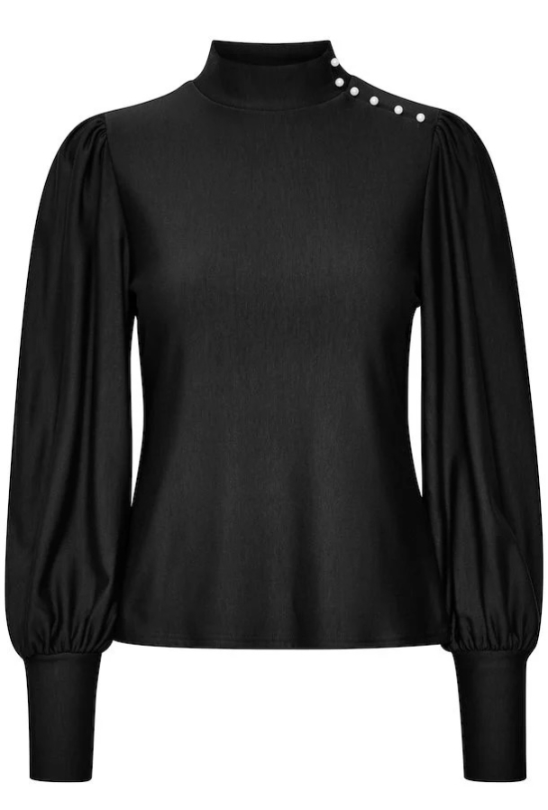 Rifa Button Blouse - Black  - Image 4