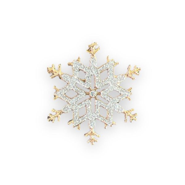 Gylden snøfnugg - Julebrosje/julenål
