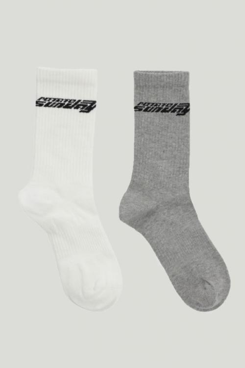 Knit Logo Socks 2 Pack - Marsmellow/Wet Weather