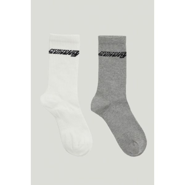 Knit Logo Socks 2 Pack - Marsmellow/Wet Weather