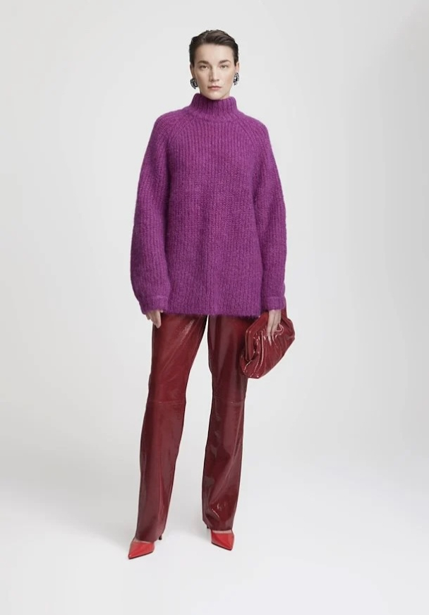 Velda Midi Snake Clutch - Rhubarb - Image 2