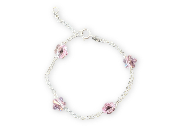 Barnearmbånd - Rosa blomster