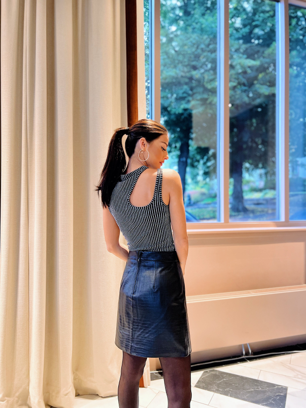 Crocly Short Leather Skirt - Black  - Image 2