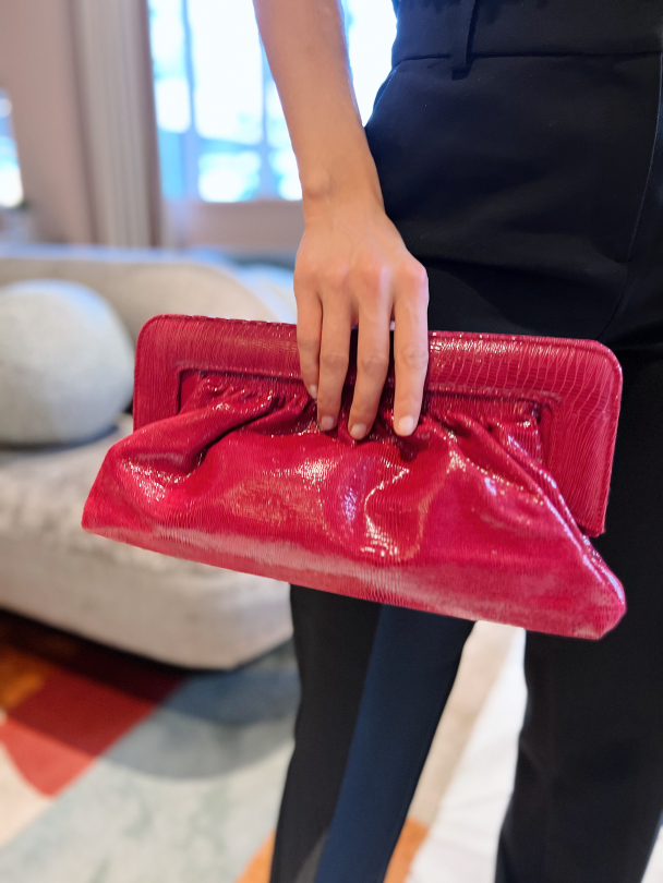 Velda Midi Snake Clutch - Rhubarb - Image 6