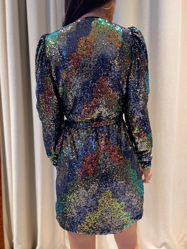 Ablina Wrap Dress - Multi Sequince - Image 7