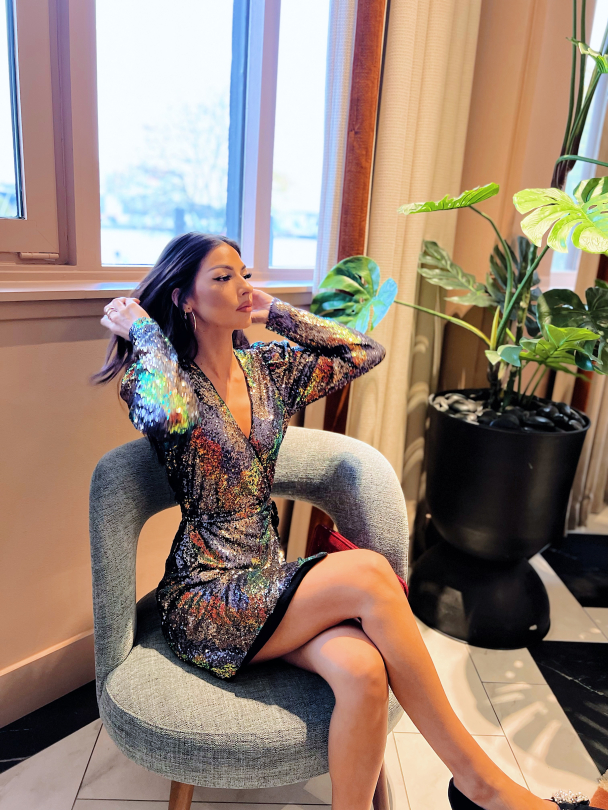Ablina Wrap Dress - Multi Sequince - Image 8