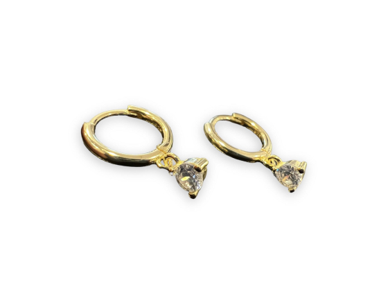 Forgylte creoler m. cubic zirkonia heng