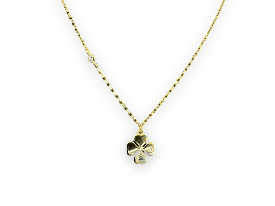 Forgylt s&oslash;lv firkl&oslash;ver halskjede