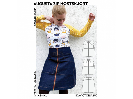 016  Augusta Zip Høstskjørt, dame (XS-4XL)