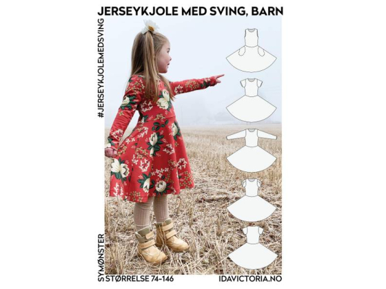 004  Jerseykjole med sving til barn