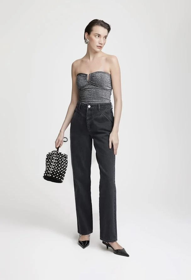 Dalene Tube Top - Black/Silver  - Image 3