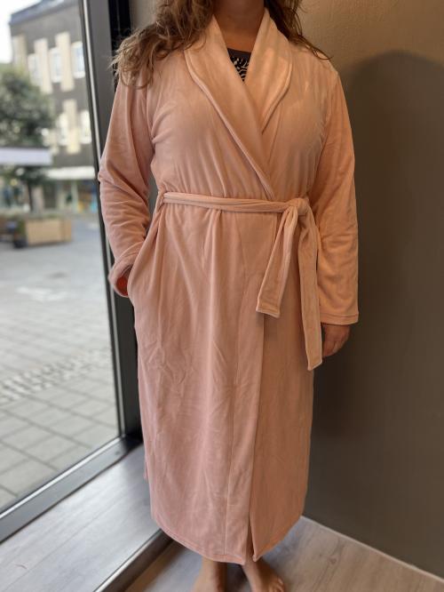 'Damella' velour fleece robe, soft pink