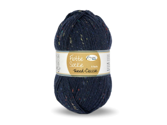 Flotte Socke 6-tråds Tweed Classic 7081 Mørk blå