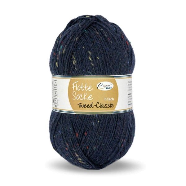 Flotte Socke 6-tråds Tweed Classic 7081 Mørk blå