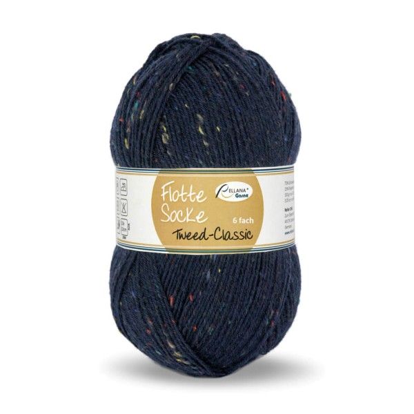 Flotte Socke 6-tråds Tweed Classic 7081 Mørk blå