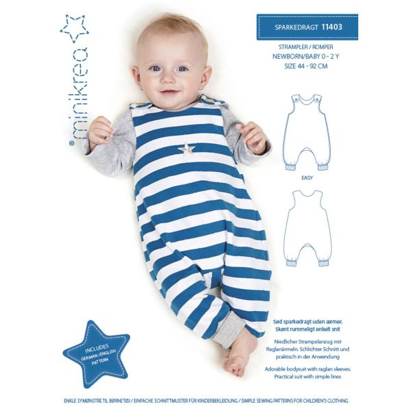 Minikrea 11403 - ermel&oslash;s romper, str 44-92