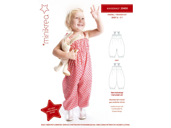Minikrea 20400 - Buksedrakt/ onesie 1/2 - 3 år