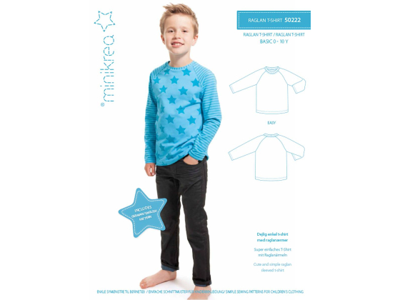 Minikrea 50222 - raglan-genser/-tshirt/-kjole 0-10 år