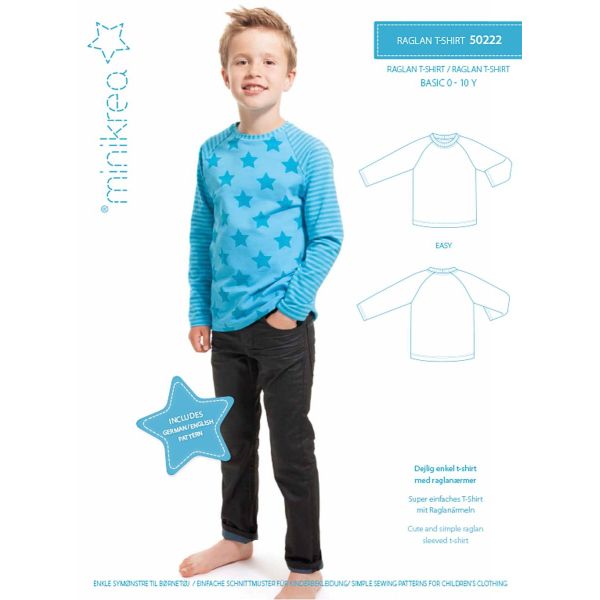 Minikrea 50222 - raglan-genser/-tshirt/-kjole 0-10 &aring;r