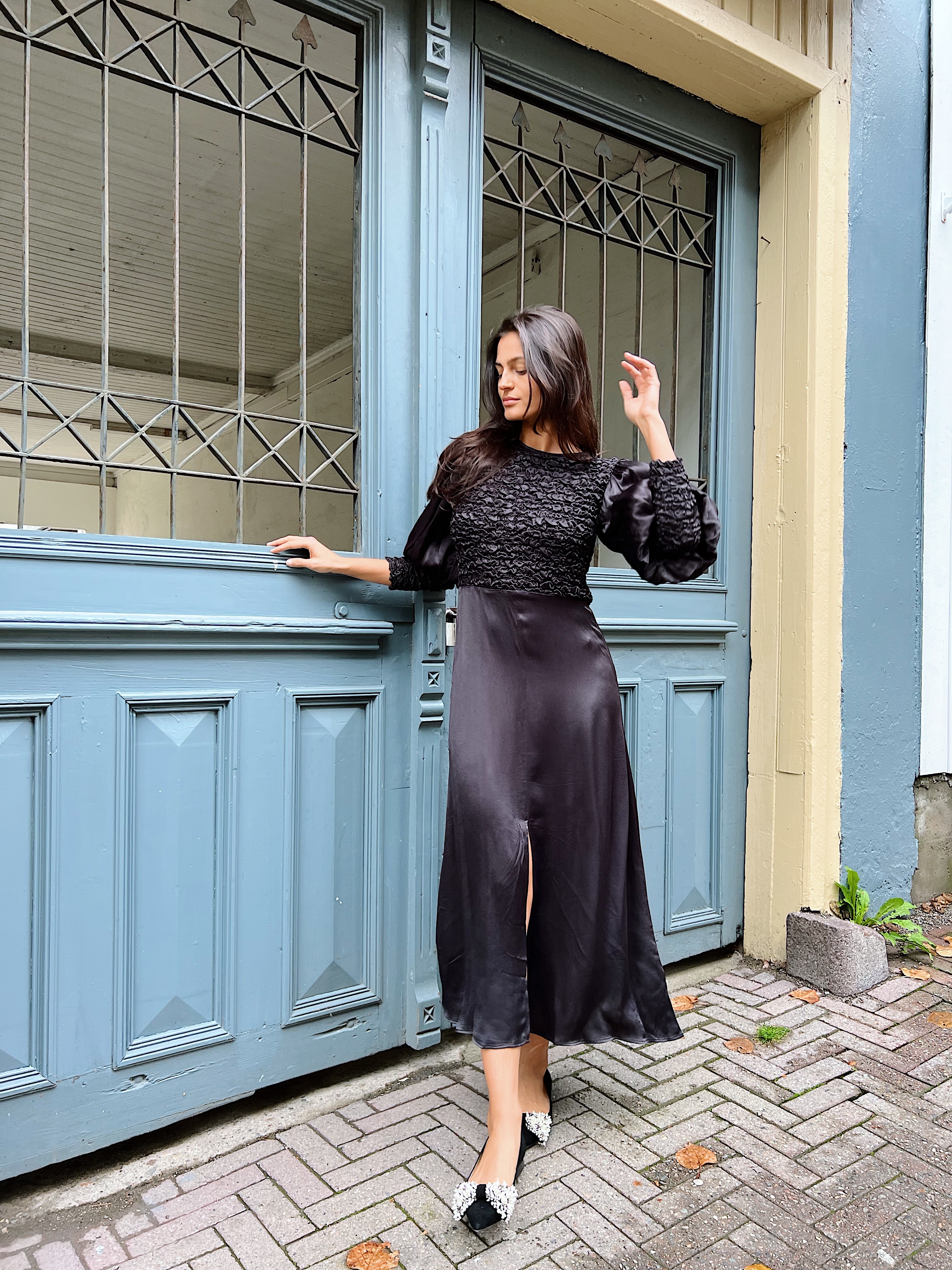 bytimo crepe satin midi dress Crpe Satin Midi Dress