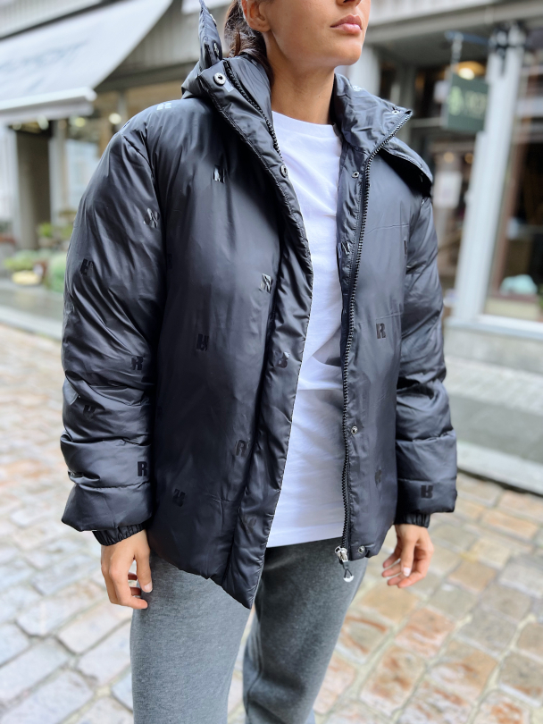 Nylon Short Puffer Jacket - Black - Image 5