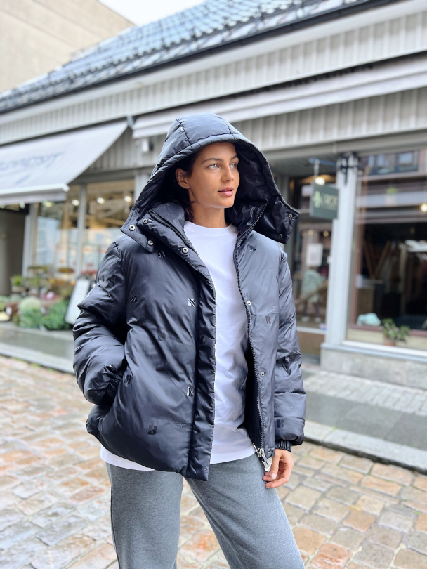 Nylon Short Puffer Jacket - Black - Image 8