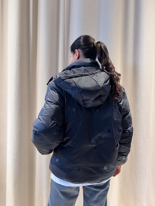 Nylon Short Puffer Jacket - Black - Image 11