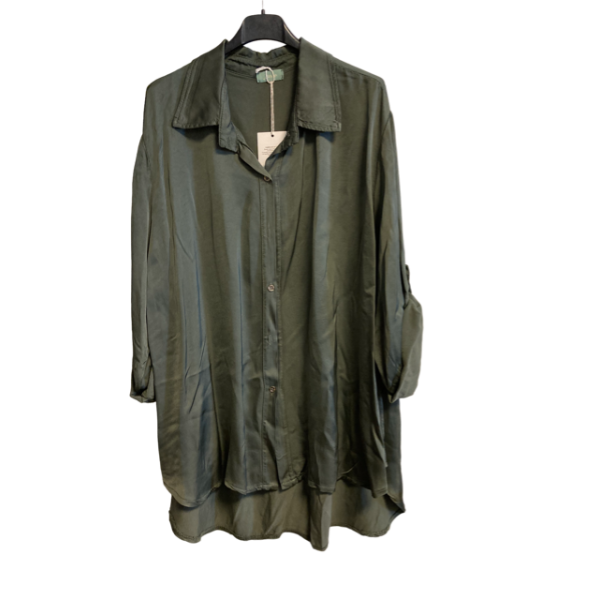 Bluse med knapper, grønn