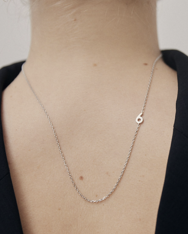 Big Number Necklace Silver - Image 3