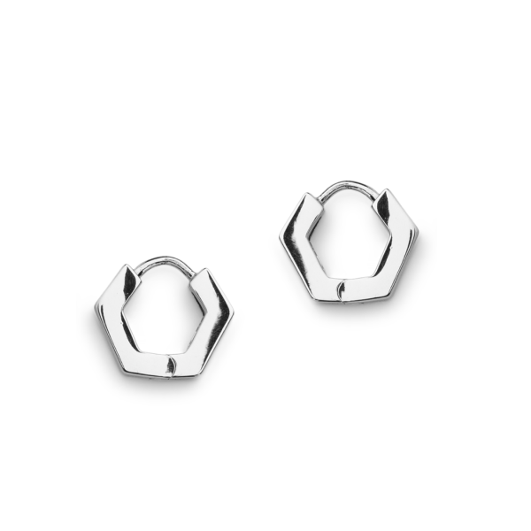 Hexagon Hoops Silver S