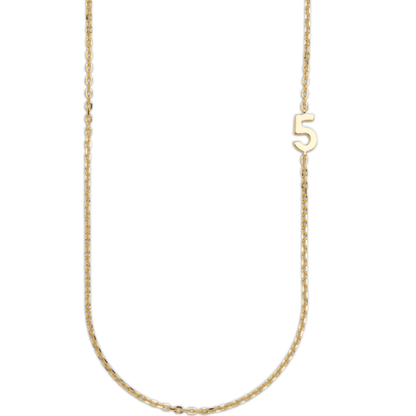 Big Number Necklace Gold