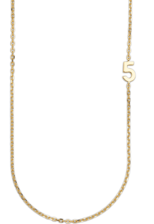 Big Number Necklace Gold